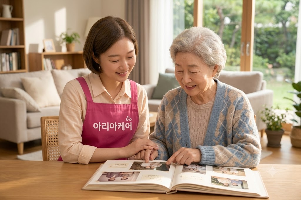 인지 활동을 함께하는 어르신 돌봄